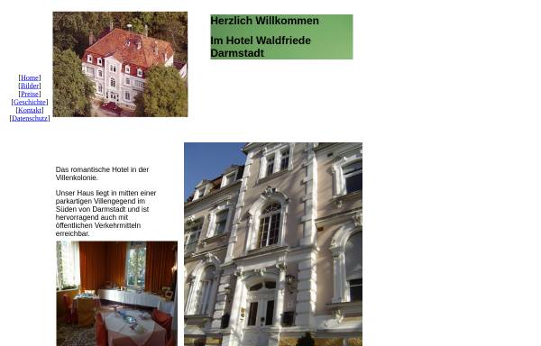 Vorschau von www.hotel-waldfriede.de, Hotel Waldfriede Darmstadt