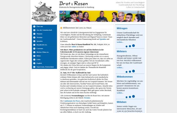 Vorschau von www.brot-und-rosen.de, Brot & Rosen