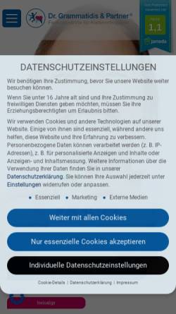 Vorschau der mobilen Webseite www.kieferorthopaede-zahnspange.de, Dr. med. dent. Alexis Grammatidis - Kieferorthopädische Praxis
