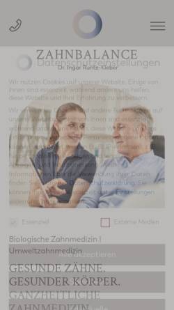 Vorschau der mobilen Webseite www.zahnarzt-runte.de, Dr. med. dent. Helge Rolf Runte