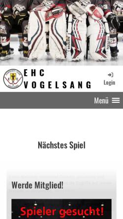 Vorschau der mobilen Webseite www.ehcvogelsang.ch, EHC Vogelsang
