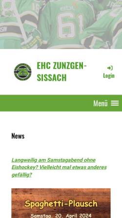 Vorschau der mobilen Webseite www.ehc-zs.ch, Eishockey Club Zunzgen-Sissach