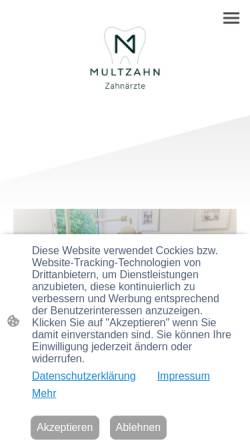 Vorschau der mobilen Webseite www.multzahn.de, Dr. med. dent. U. Kessler und K. Kircher