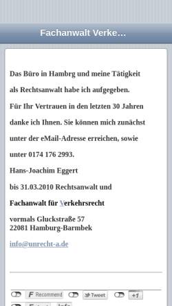 Vorschau der mobilen Webseite www.eggert-fachanwalt-verkehrsrecht.de, Eggert, Hans-Joachim
