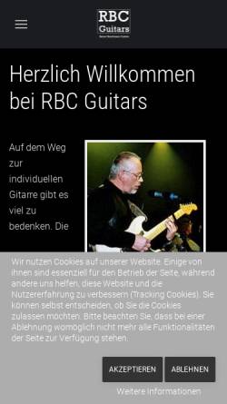 Vorschau der mobilen Webseite www.rbc-guitars.de, RBC Guitars Rainer Buschmann