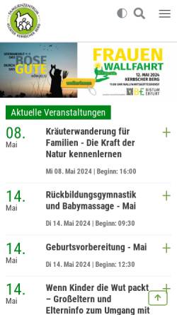 Vorschau der mobilen Webseite www.kerbscher-berg.de, Familienzentrum Kloster Kerbscher Berg
