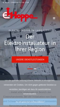 Vorschau der mobilen Webseite www.gastro-hoppe.de, Gastronomiefachhandel Hoppe