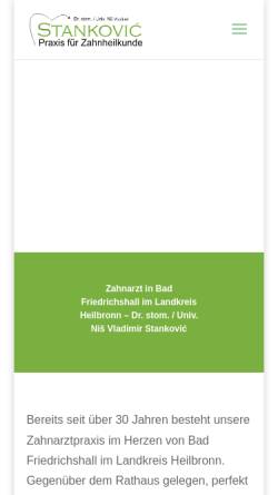 Vorschau der mobilen Webseite zahnarzt-bad-friedrichshall.de, Dr. Wolfgang Gauß