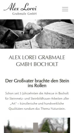 Vorschau der mobilen Webseite www.alexlorei.de, Alex Lorei Grabmale GmbH