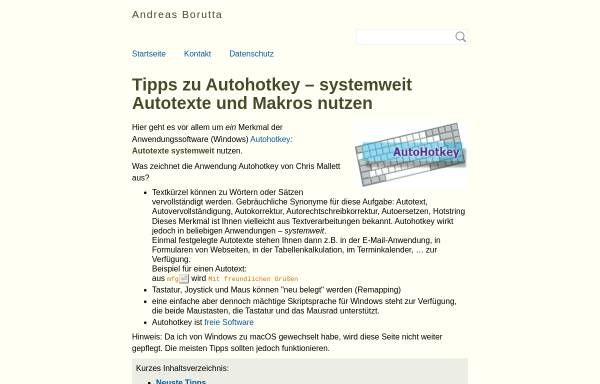 Vorschau von borumat.de, Tipps zu Autohotkey