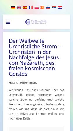 Vorschau der mobilen Webseite www.universelles-leben.org, Universelles Leben e.V.