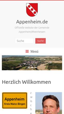 Vorschau der mobilen Webseite www.appenheim.de, Gemeinde Appenheim