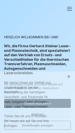 Vorschau der mobilen Webseite www.laser-plasma-teile.de, Gerhard Steiner