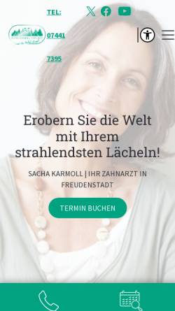 Vorschau der mobilen Webseite www.zahnarztpraxis-freudenstadt.de, Sacha Karmoll