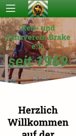 Vorschau der mobilen Webseite www.rvbrake.de, Reit- & Fahrverein Brake/Westfalen e.V.