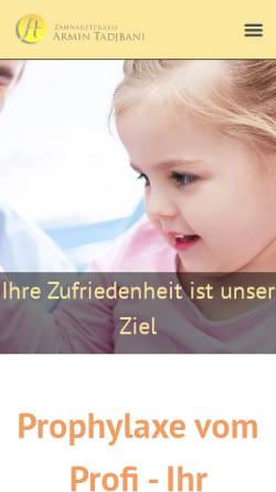 Vorschau der mobilen Webseite www.zahnarztpraxis-niefern.de, Armin Tadjbani