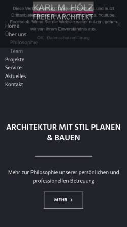 Vorschau der mobilen Webseite www.hoelz-architekt.de, Architekturbüro Karl M. Hölz