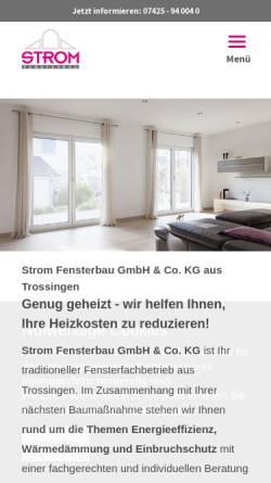 Vorschau der mobilen Webseite www.fensterbau-strom.de, Fensterbau Strom GmbH & Co. KG