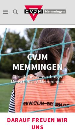 Vorschau der mobilen Webseite www.cvjm-memmingen.de, CVJM Memmingen
