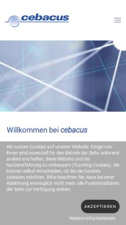 Vorschau der mobilen Webseite www.cebacus.de, Cebacus Ingenieurgesellschaft für EDV-Systeme mbH