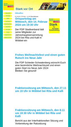 Vorschau der mobilen Webseite www.fdp-schieder-schwalenberg.de, FDP Schieder-Schwalenberg