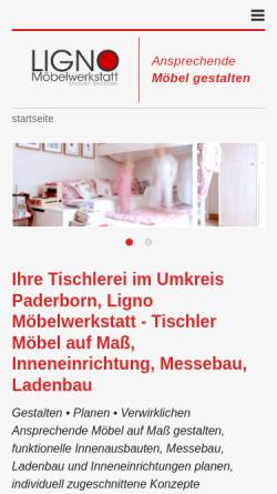 Vorschau der mobilen Webseite www.ligno.de, Ligno Möbelwerkstatt GmbH