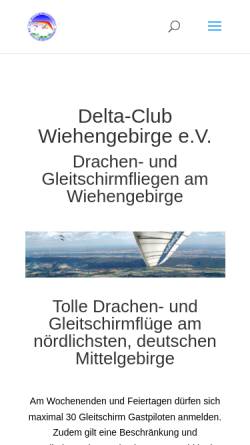 Vorschau der mobilen Webseite www.dcwiehengebirge.de, Delta-Club-Wiehengebirge e.V.