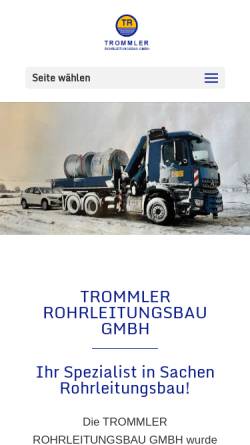 Vorschau der mobilen Webseite www.trommler-rohrleitungsbau.de, Trommler Rohrleitungsbau GmbH