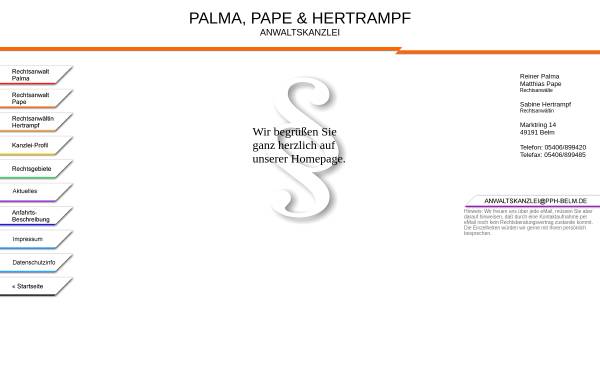 Vorschau von www.pph-belm.de, Anwaltskanzlei Palma und Kollegen