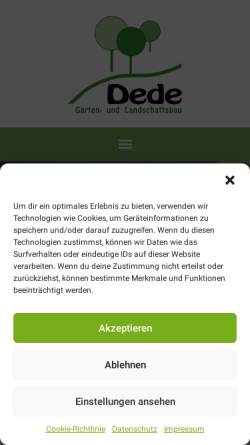 Vorschau der mobilen Webseite www.dede-galabau.de, Dede Garten- und Landschaftsbau