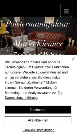 Vorschau der mobilen Webseite www.mario-klenner.de, Polstermanufaktur Mario Klenner