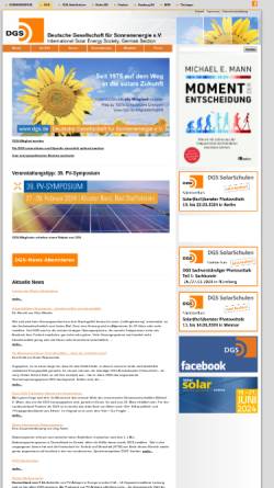 Vorschau der mobilen Webseite www.dgs.de, Deutsche Gesellschaft für Sonnenenergie e.V. (DGS)