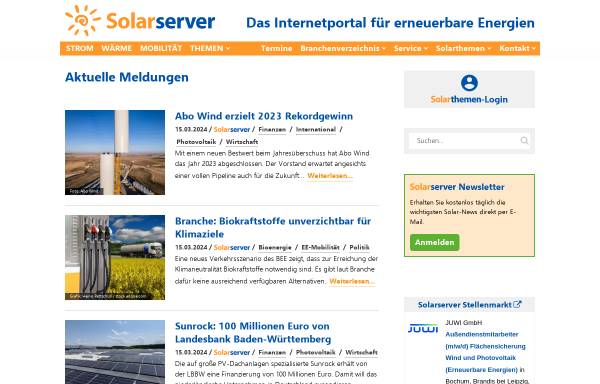 Vorschau von www.solarserver.de, SolarServer