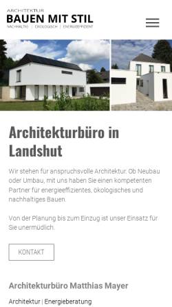 Vorschau der mobilen Webseite www.bauen-mit-stil.de, Architekturbüro Matthias Mayer
