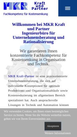 Vorschau der mobilen Webseite www.mkr-kraft.de, MKR-Grosskopf GmbH
