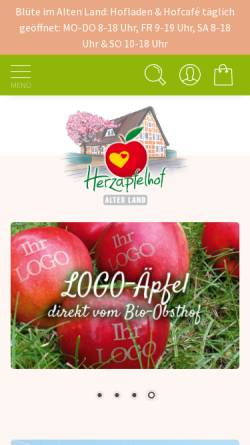 Vorschau der mobilen Webseite www.herzapfelhof.de, Herzapfelhof Lühs