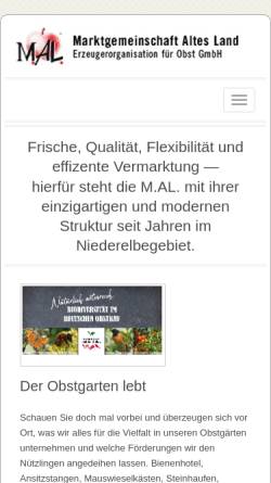 Vorschau der mobilen Webseite www.mal-jork.de, Marktgemeinschaft Altes Land