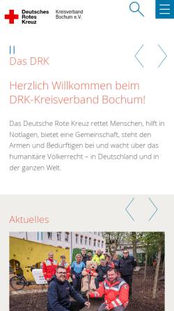 Vorschau der mobilen Webseite drk-bochum.de, Deutsches Rotes Kreuz-Kreisverband Bochum e. V.