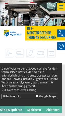 Vorschau der mobilen Webseite www.brueckner-werner-autoservice.de, Autoservice Werner Brückner