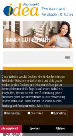 Vorschau der mobilen Webseite www.idea-holz.de, Idea Holzfachmarkt