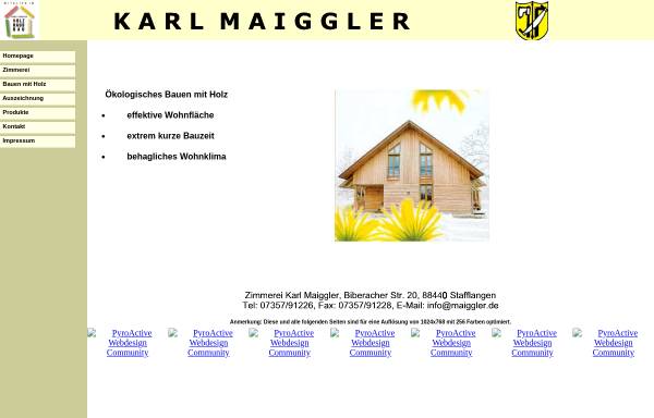 Vorschau von www.maiggler.de, Zimmerei Karl Maiggler