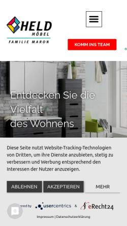 Vorschau der mobilen Webseite www.heldmoebel.de, Held Küchen Möbelfabrik GmbH