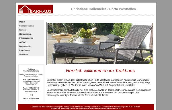 Vorschau von www.teakhaus.de, Teakhaus, Christiane Hallemeier