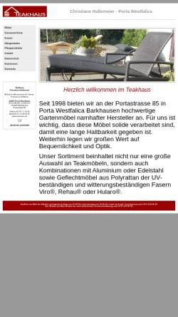 Vorschau der mobilen Webseite www.teakhaus.de, Teakhaus, Christiane Hallemeier