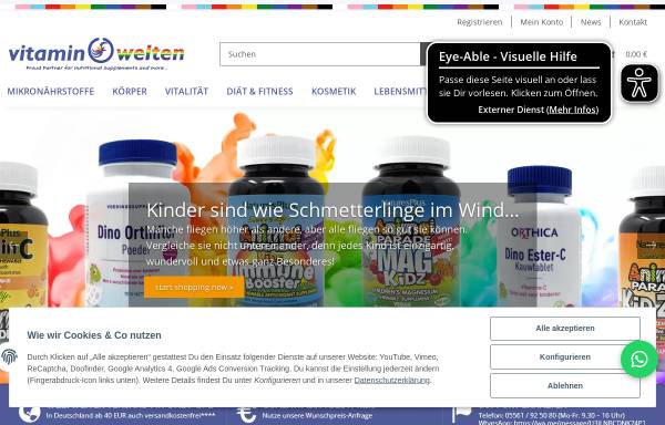 Vorschau von shop.vitaminwelten.de, Vitaminwelten GmbH