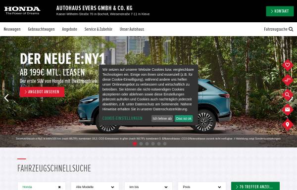 Vorschau von www.honda-evers.de, Autohaus Evers GmbH & Co. KG