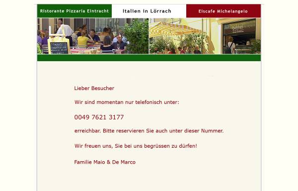 Vorschau von www.eintracht-loerrach.de, Ristorante Pizzeria Eintracht, Eiscafé Michelangelo