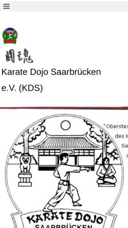 Vorschau der mobilen Webseite www.karate-saar.de, Karate Dojo e.V.