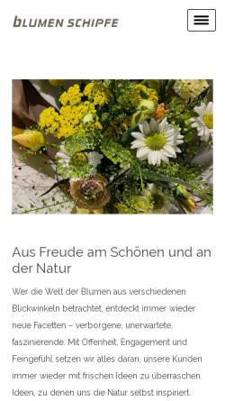 Vorschau der mobilen Webseite www.blumenschipfe.ch, Blumen Schipfe