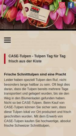 Vorschau der mobilen Webseite www.casetulpen.ch, Green Pflanzenhandel GmbH